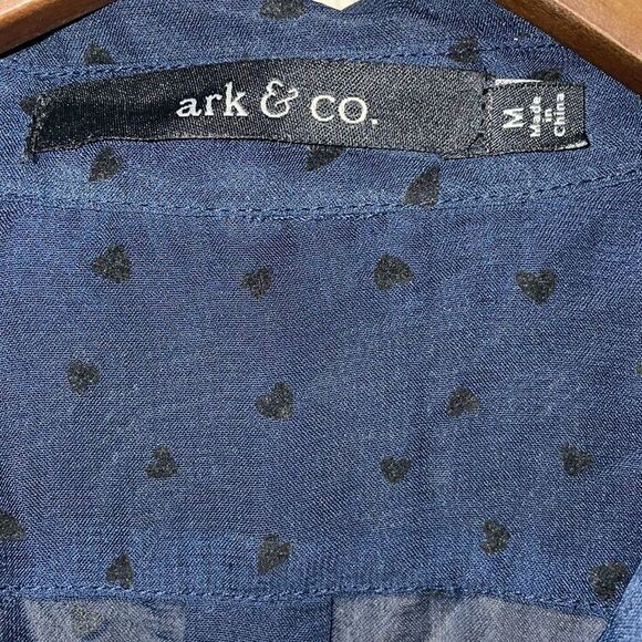 Ark & Co. Longsleeve Collared Blouse Heart Polka Dot - Picture 12 of 13